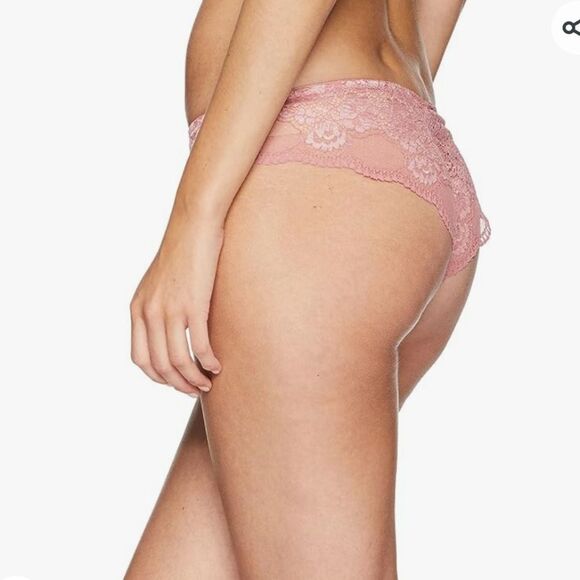 Eberjey Lace Cheeky Bikini Panties in Laros (Blush) Women's Size Medium Delicate - Picture 2 of 8